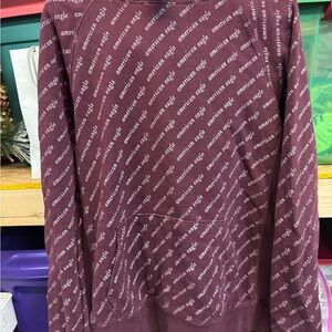 American Eagle Outfitters Burgundy Logo Sweater